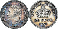 Frankreich 20 Centimes Münze, Napoleon III, Napoléon III, Strasbourg -