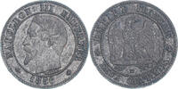 Frankreich 2 Centimes Münze, Napoleon III, Napoléon III, Strasbourg -