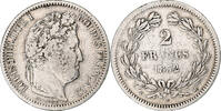 Frankreich 2 Francs Münze, Louis-Philippe, Toulouse, S+, Silber -