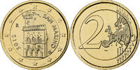 San Marino 2 Euro Rome, gold-plated coin, VZ, Bi-Metallic, KM:486 -