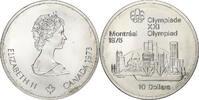 Kanada 10 Dollars Elizabeth II, 1976 Olympics - Montreal Skyline, Royal -