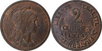 Frankreich 2 Centimes Dupuis, Paris, Bronze, VZ+, Gadoury:107, KM:841 -