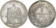 Frankreich 5 Francs Hercule, Paris, Silber, SS+, Gadoury:745.a, KM:820.1 -