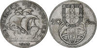 Portugal 10 Escudos Silber, S+, KM:586 -
