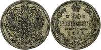 Russland 20 Kopeks Nicholas II, Saint Petersburg, Silber, SS, KM:22a.1 -