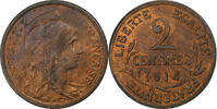 Frankreich 2 Centimes Bronze, VZ+ -