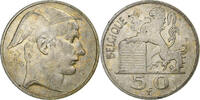 Belgien 50 Francs Régence Prince Charles, Mercure, Brussels, Silber -