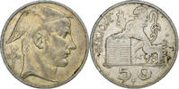 Belgien 50 Francs Régence Prince Charles, Mercure, Brussels, Silber -