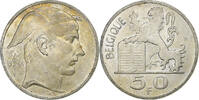 Belgien 50 Francs Régence Prince Charles, Mercure, Brussels, Silber -