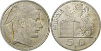 Belgien 50 Francs Régence Prince Charles, Mercure, Brussels, Silber -