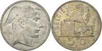 Belgien 50 Francs Régence Prince Charles, Mercure, Brussels, Silber -