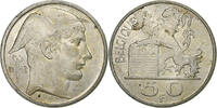 Belgien 50 Francs Régence Prince Charles, Mercure, Brussels, Silber -