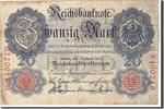 Deutschland 20 Mark Geldschein, 1910-04-21, KM:40b, S -