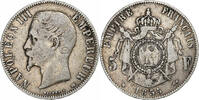 Frankreich 5 Francs Napoleon III, Napoléon III, Strasbourg, Silber, S+ -