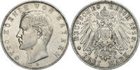 Deutsch Staaten 3 Mark BAVARIA, Otto, Munich, Silber, SS+, KM:996 -