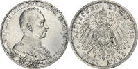 Deutsch Staaten 3 Mark PRUSSIA, Wilhelm II, Berlin, Silber, VZ+, KM:535 -