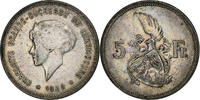 Luxemburg 5 Francs Charlotte, Silber, SS, KM:38 -