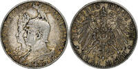 Deutsch Staaten 2 Mark PRUSSIA, Wilhelm II, Berlin, Silber, S+, KM:525 -