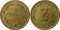 Frankreich 2 Francs France Libre, Philadelphia, Messing, SS+ -