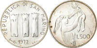 San Marino 500 Lire Rome, Silber, VZ+, KM:21 -