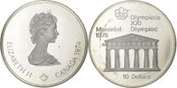 Kanada 10 Dollars Münze, Montréal XXI Olympiade, Ottawa, STGL, Silber -