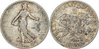 Frankreich 2 Francs Münze, Semeuse, Paris, S, Silber, KM:845.1 -