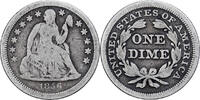 Vereinigte Staaten 1 Dime Seated Liberty, Philadelphia, Small Date -