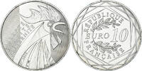 Frankreich 10 Euro Coq, VZ+, Silber -