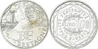 Frankreich 10 Euro Bretagne, VZ, Silber -