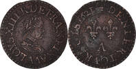 Frankreich Denier Tournois Münze, Louis XIII, Denier tournois, buste enfantin « petite -