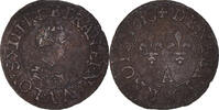 Frankreich Denier Tournois Münze, Louis XIII, Paris, VZ, Kupfer -
