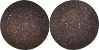 Frankreich Denier Tournois Münze, Louis XIII, Paris, SGE, Kupfer -