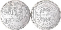 Frankreich 10 Euro Rhône-Alpes, UNZ, Silber -