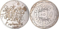Frankreich 10 Euro Paris, Sempé Fraternité Été, VZ+, Silber -