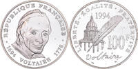 Frankreich 100 Francs Münze, Voltaire, STGL, Silber, Gadoury:694 -
