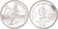 Frankreich 100 Francs Münze, 1992 Olympics, Albertville, Ice Skating -