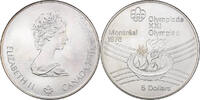 Kanada 5 Dollars Münze, 1976 Olympics - Olympic Flame, UNZ, Silber -