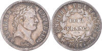 Frankreich 1/2 Franc Münze, Napoleon I, Paris, SS+, Silber, Gadoury:399 -