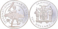 Jamaica 10 Dollars Münze, Unicef, UNZ, Silber -