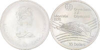 10 Dollars 1976 Kanada Münze, 1976 Olympics - Olympic Stadium, UNZ, Silber UNZ