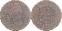 Frankreich Decime Münze, Dupré, Paris, SGE, Kupfer, Gadoury:187 -