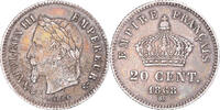 Frankreich 20 Centimes Münze, Napoleon III, Strasbourg, SS+, Silber -