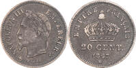 Frankreich 20 Centimes Münze, Napoleon III, Strasbourg, SS, Silber -