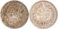 Frankreich 2 Francs Münze, Louis-Philippe, Paris, S+, Silber -