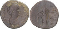 Sesterz Münze, Diva Faustina I, Rome, SGE+, Bronze, RIC:1146a -