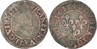 Frankreich Double Tournois Münze, Louis XIII, Lyon, S, Kupfer -
