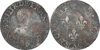 Frankreich Double Tournois Münze, Louis XIII, Uncertain Mint, S, Kupfer -
