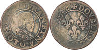 Frankreich Double Tournois Münze, Louis XIII, Riom, S, Kupfer, CGKL:426 -