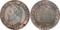 Frankreich 1 Centime Münze, Napoleon III, Strasbourg, SS, Bronze -