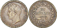 Monaco 1 Décime Münze, Honore V, SS, Copper Gilt -